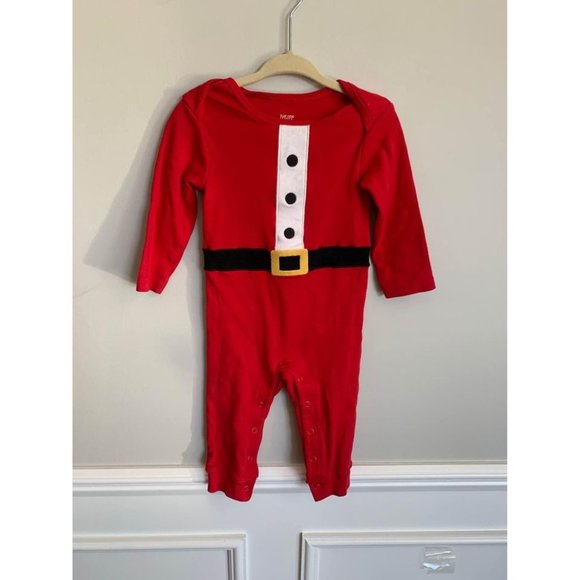 Toddler/Infant 12 month Red Santa one piece outfit w/hat - Picture 1 of 3